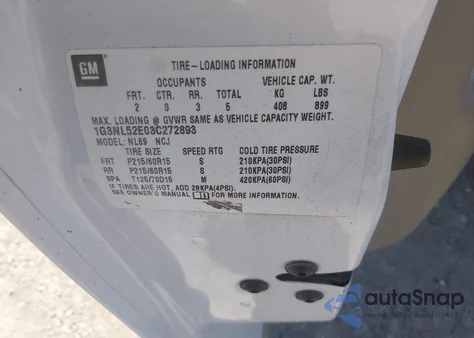 2003 Oldsmobile Alero Gl1 from USA, damaged, VIN 1G3NL52E03C272893